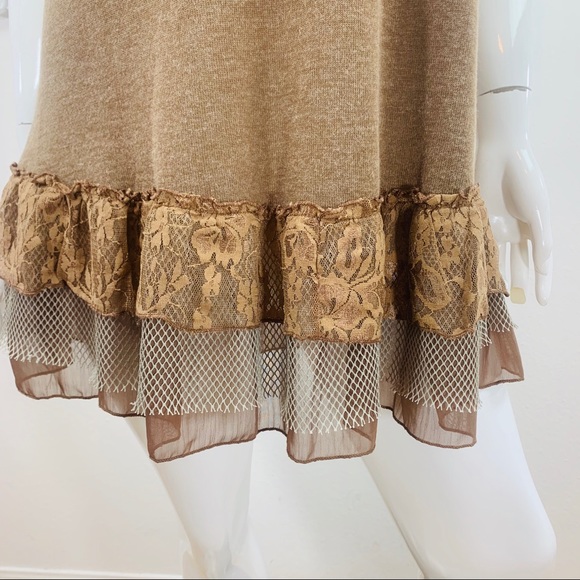 Pretty Angel / Lace Ruffle Mesh Cream Brown Green - Picture 3 of 8